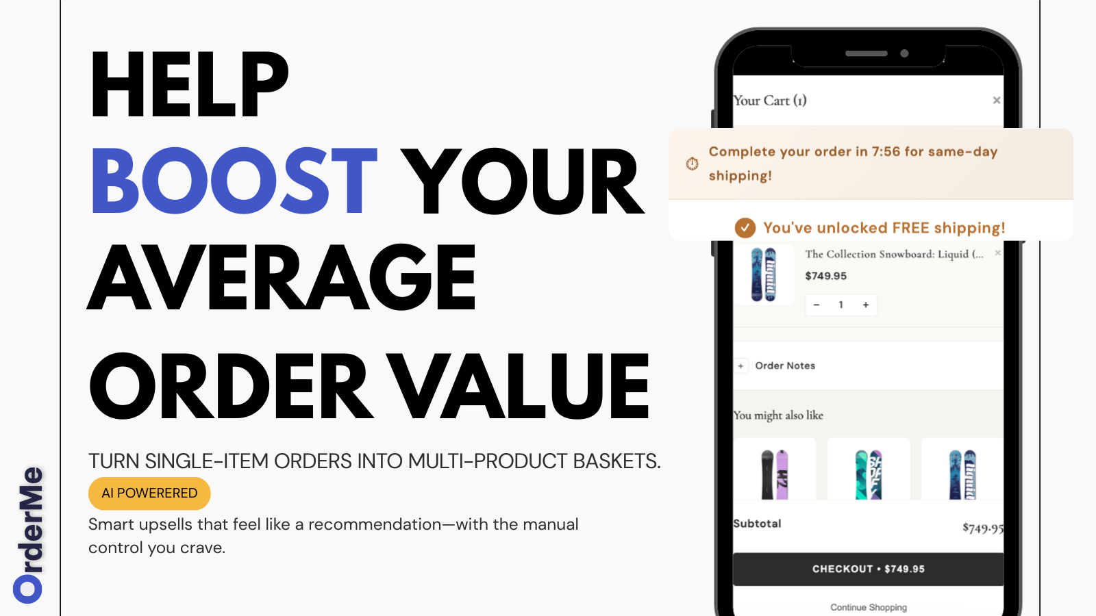 Cart Upsell drawer with product recommendations